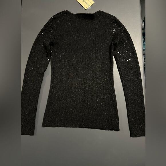 Lauren Michelle Ombré Sequined Sweater Black Sz Small - Picture 3 of 15